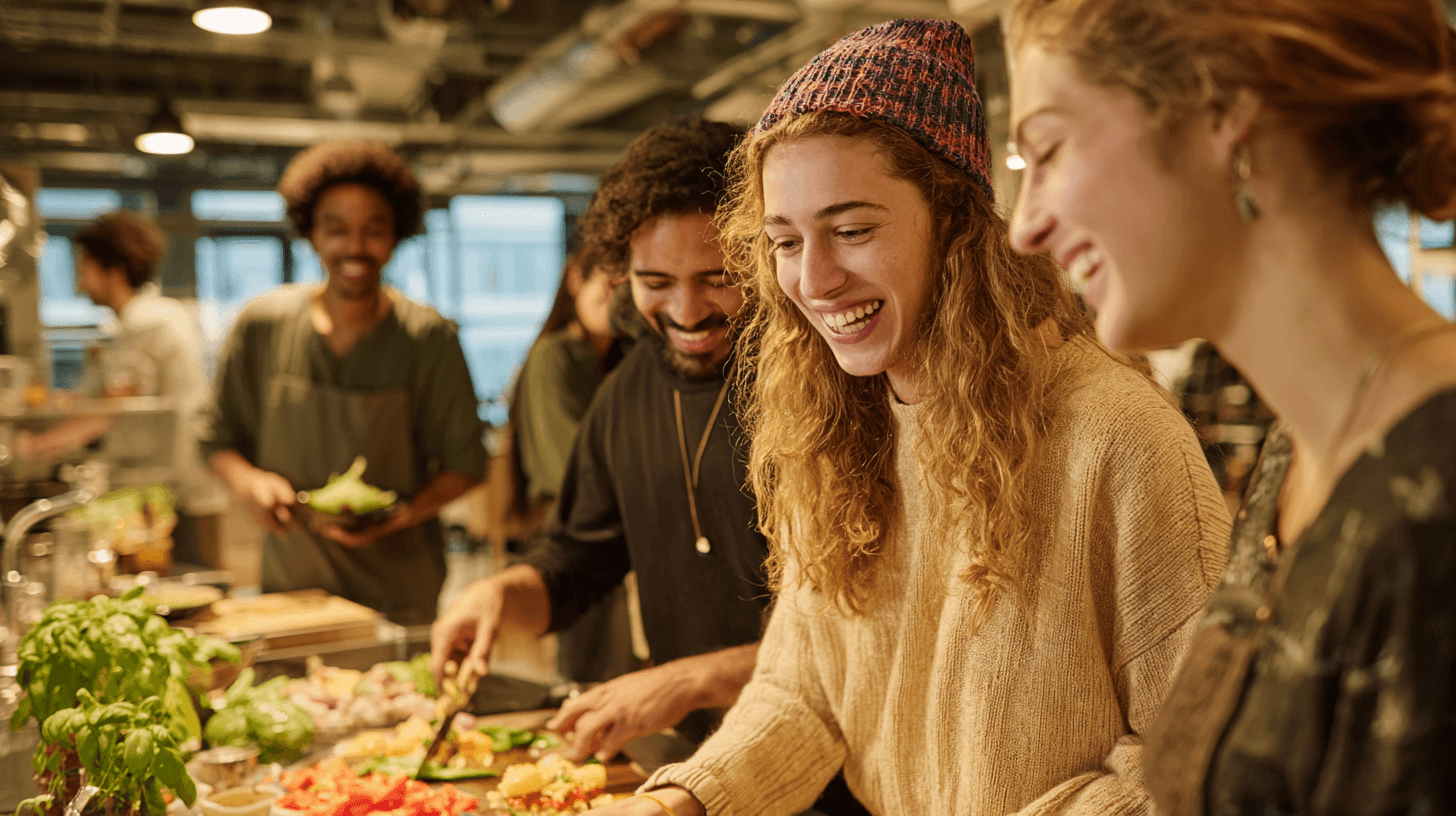 Residents enjoying communal facilities